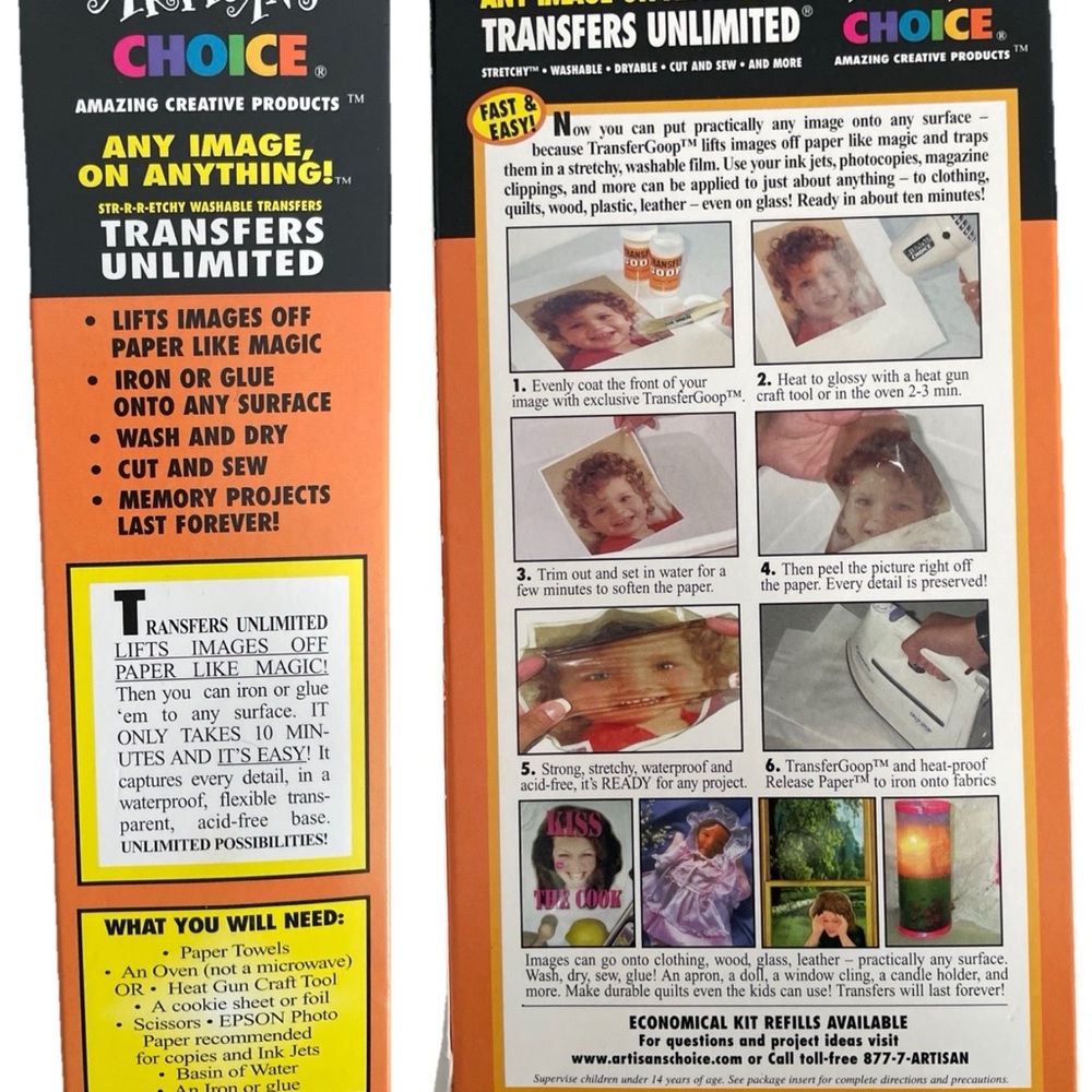 Artisan’s Choice Transfers Unlimited Rare Old Stock, New In Box As Seen On TV